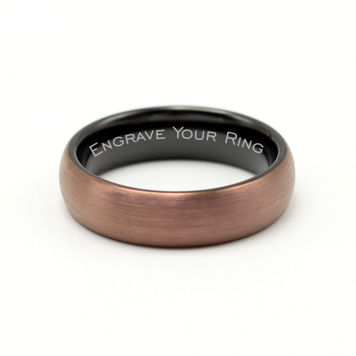 Athens 6mm Tungsten Wedding Band Brushed Bronze