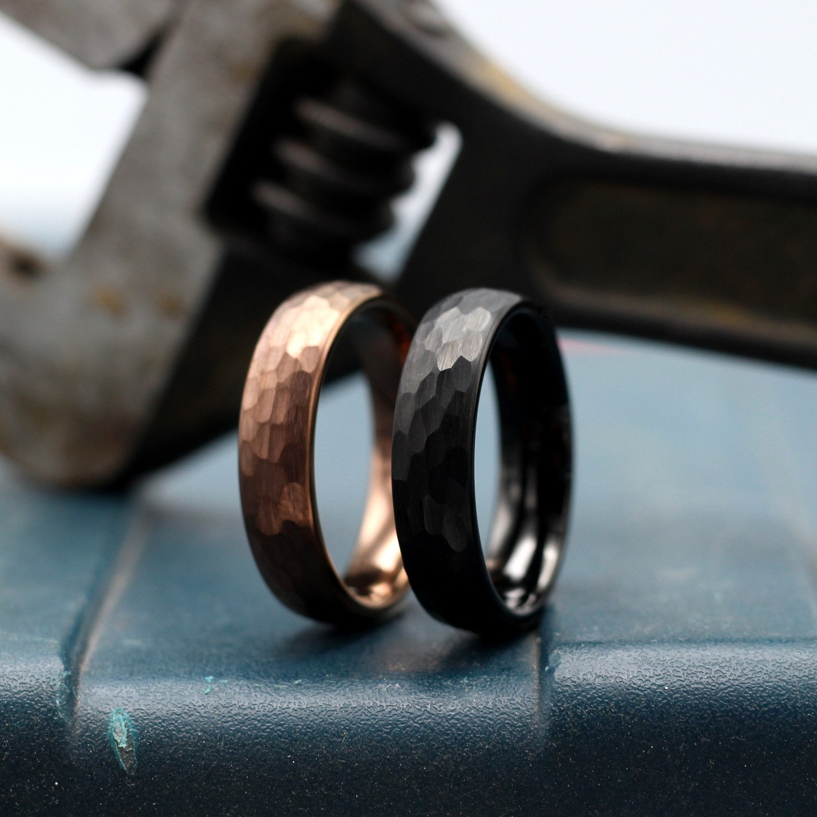 Black Hammered Ring 