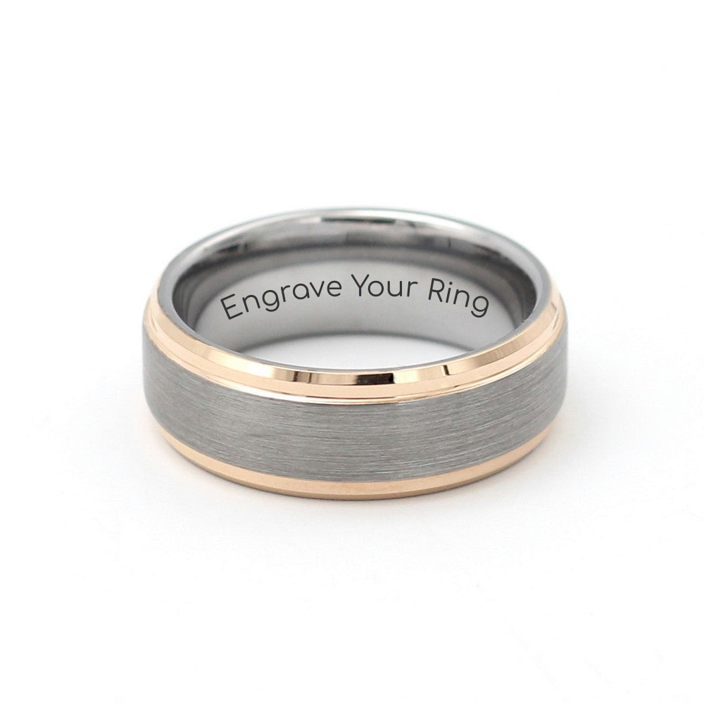 Add engraving to the Birmingham tungsten carbide ring.
