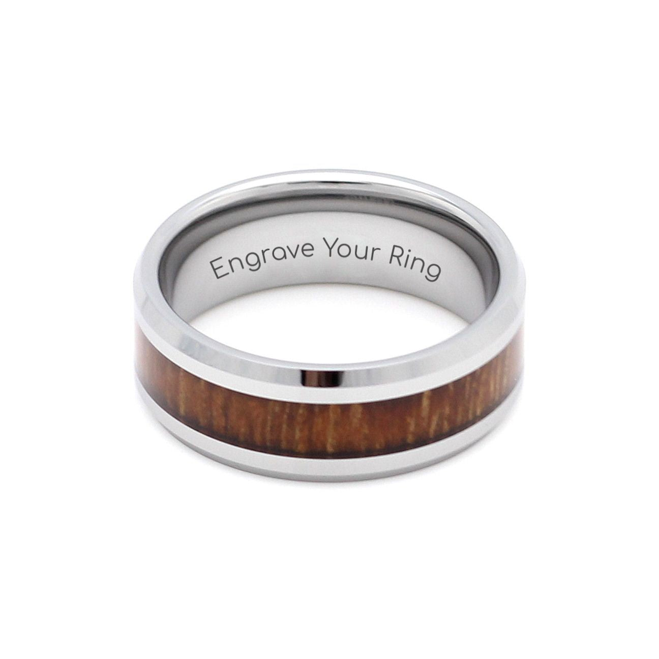 Carbide Ring Silver Wood