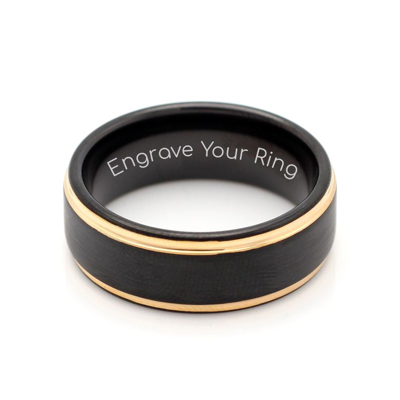 Carbide Ring Black Rose Gold