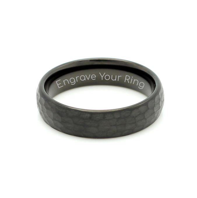 Black Hammered Ring
