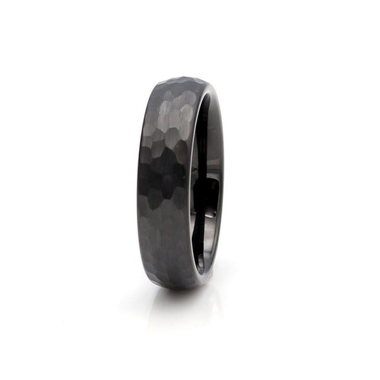 Black Hammered Ring 