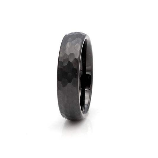 Black Hammered Ring