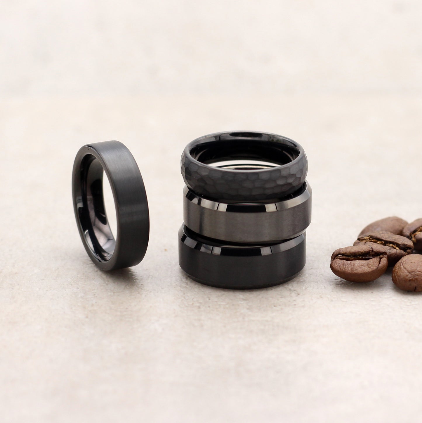 Portland Ring Mens Tungsten Band 6mm Matte Black. Best tungsten rings in South Africa. Fast shipping available nationwide. Slimline fit.