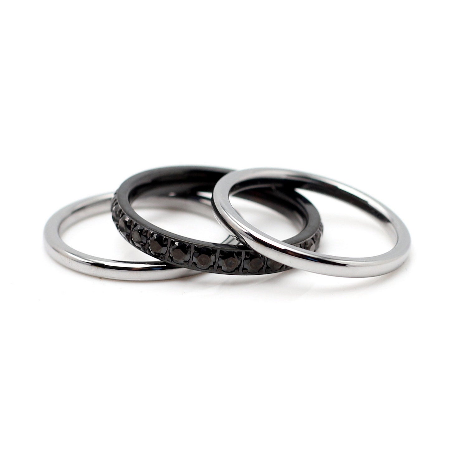 Combine our Perth Titanium Diamante ring with stackables to create your own unique ring design.