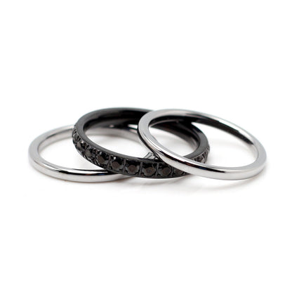 Combine our Perth Titanium Diamante ring with stackables to create your own unique ring design.