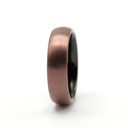 Athens 6mm Tungsten Carbide Ring Brushed Bronze