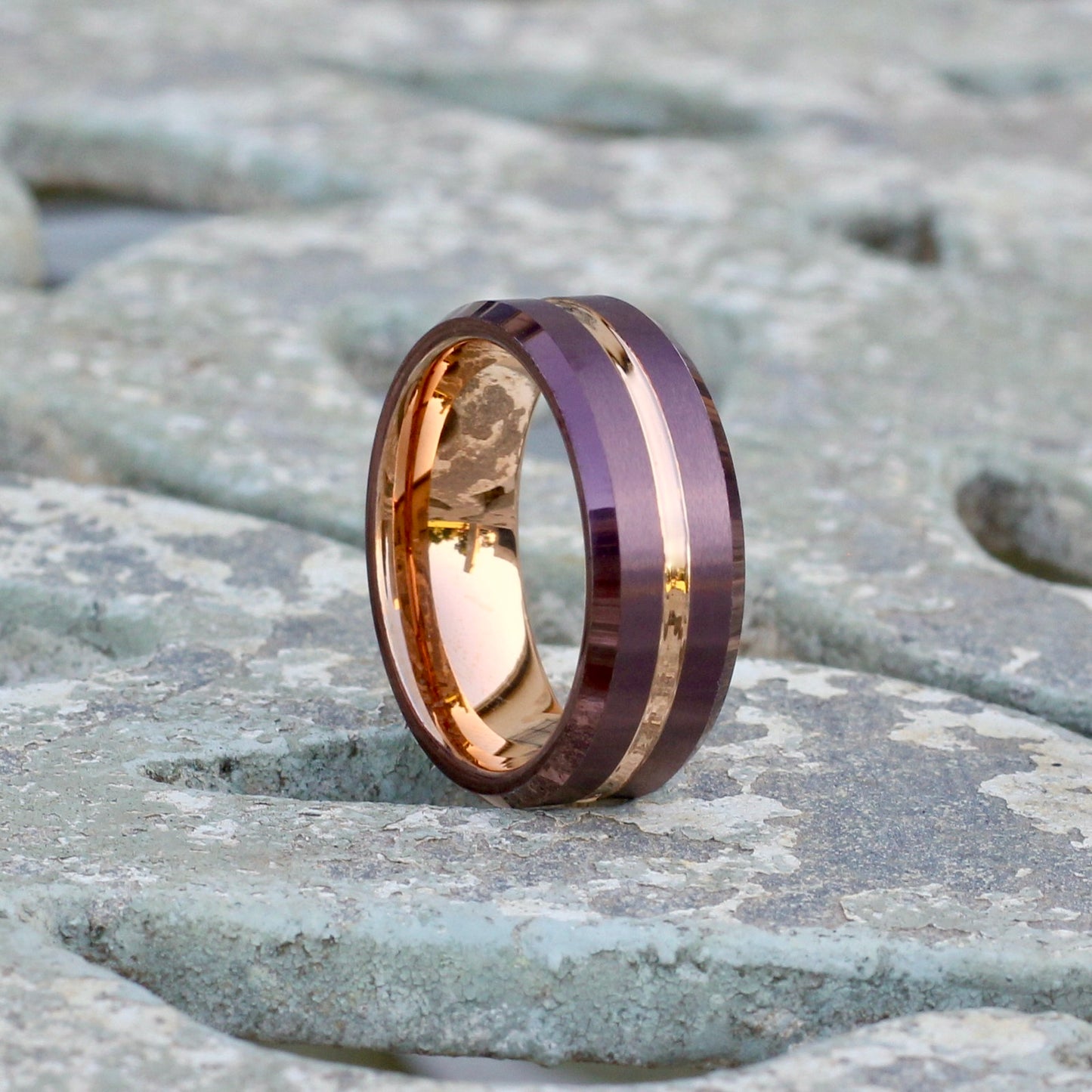 Istanbul 8mm Tungsten Carbide Ring Bronze Gold