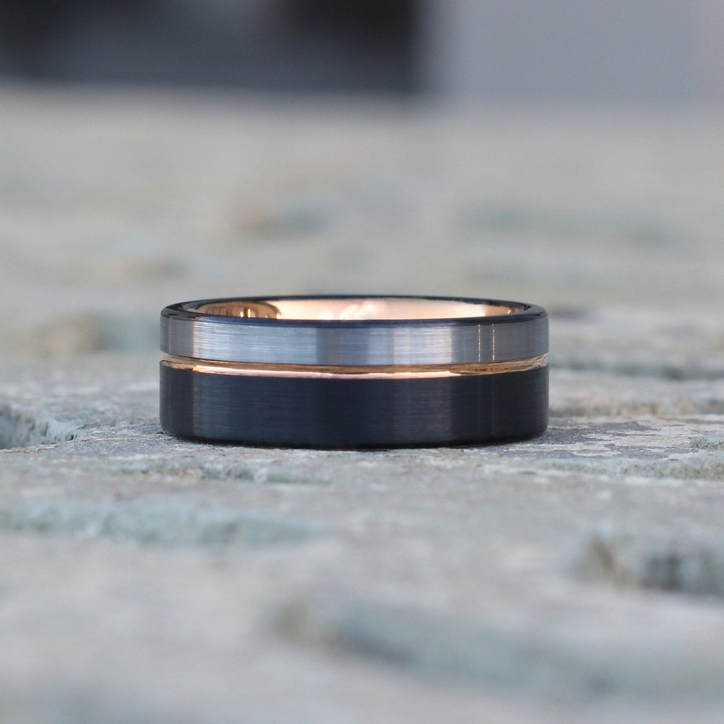 MJ Metals 6mm Brushed White Tungsten Carbide Wedding Band – Comfort Fit Men's Ring