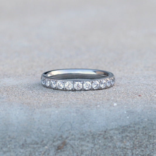 2mm titanium eternity ring silver with cubic zirconia stones South Africa 