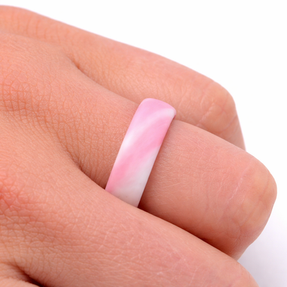 Waikiki PINK MARBLE 5.5mm Grooved Silicone Ring