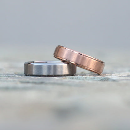 Los Angeles 6mm Titanium Ring Brushed Silver