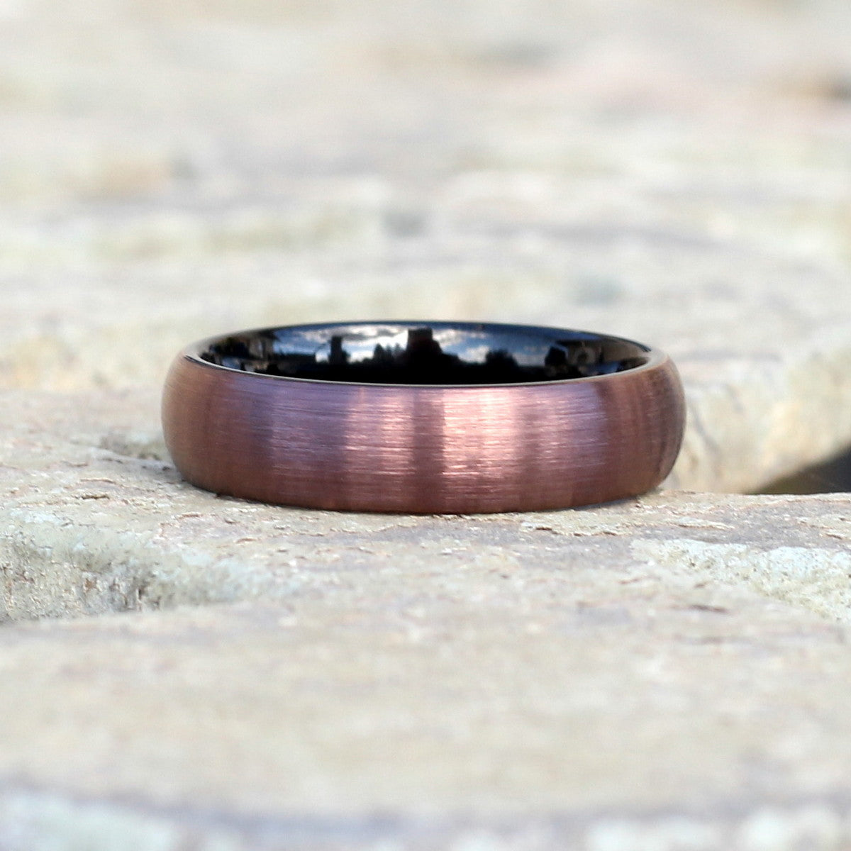 Athens 6mm Tungsten Carbide Ring Brushed Bronze