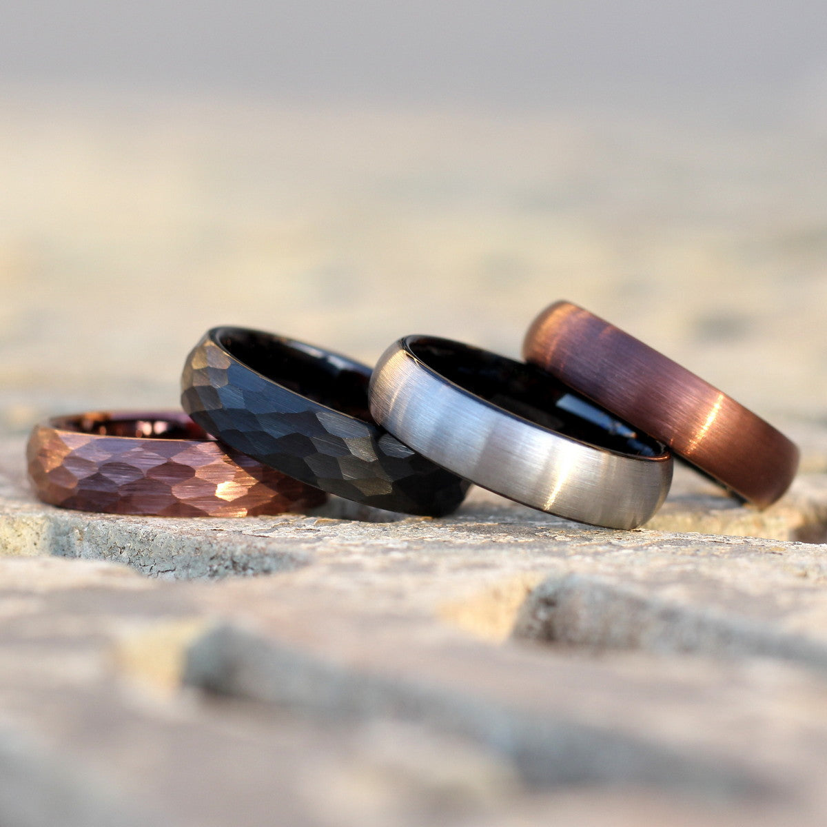 Athens 6mm Tungsten Carbide Ring Brushed Bronze