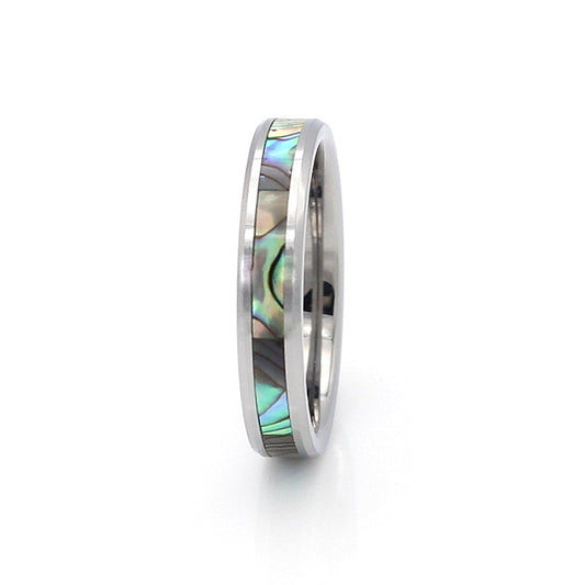 Carbide Ring Silver Blue Shell