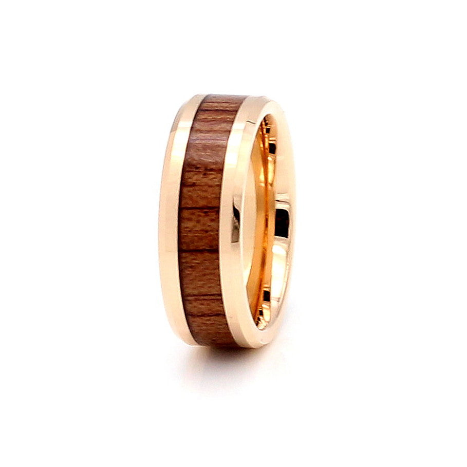 Rose gold clearance wood mens ring