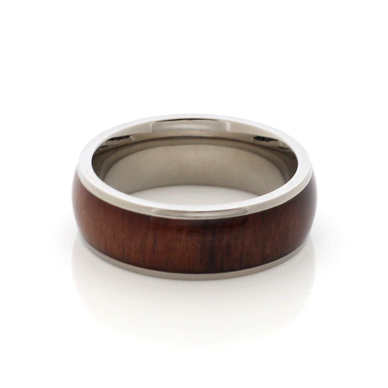 Harare 8mm Titanium Ring Silver Wood