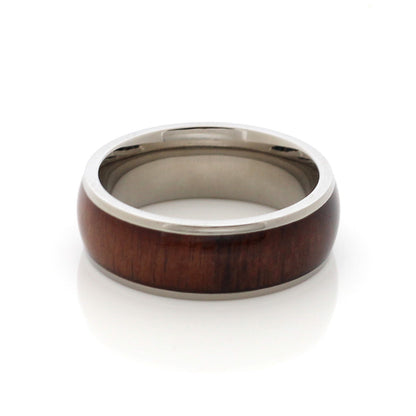 Harare 8mm Titanium Ring Silver Wood