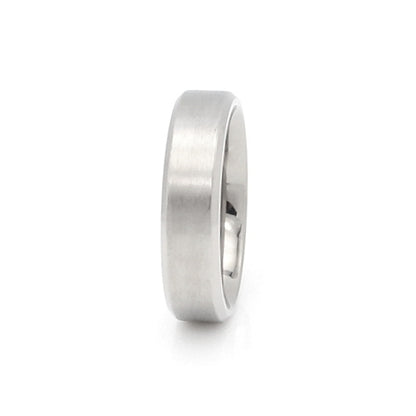 Los Angeles Ring Titanium Band 6mm Brushed Silver.