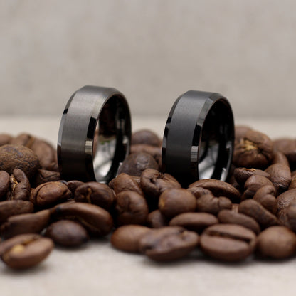 Singapore 8mm Tungsten Carbide Ring Dark Grey