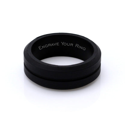 Black Mens Silicone Band