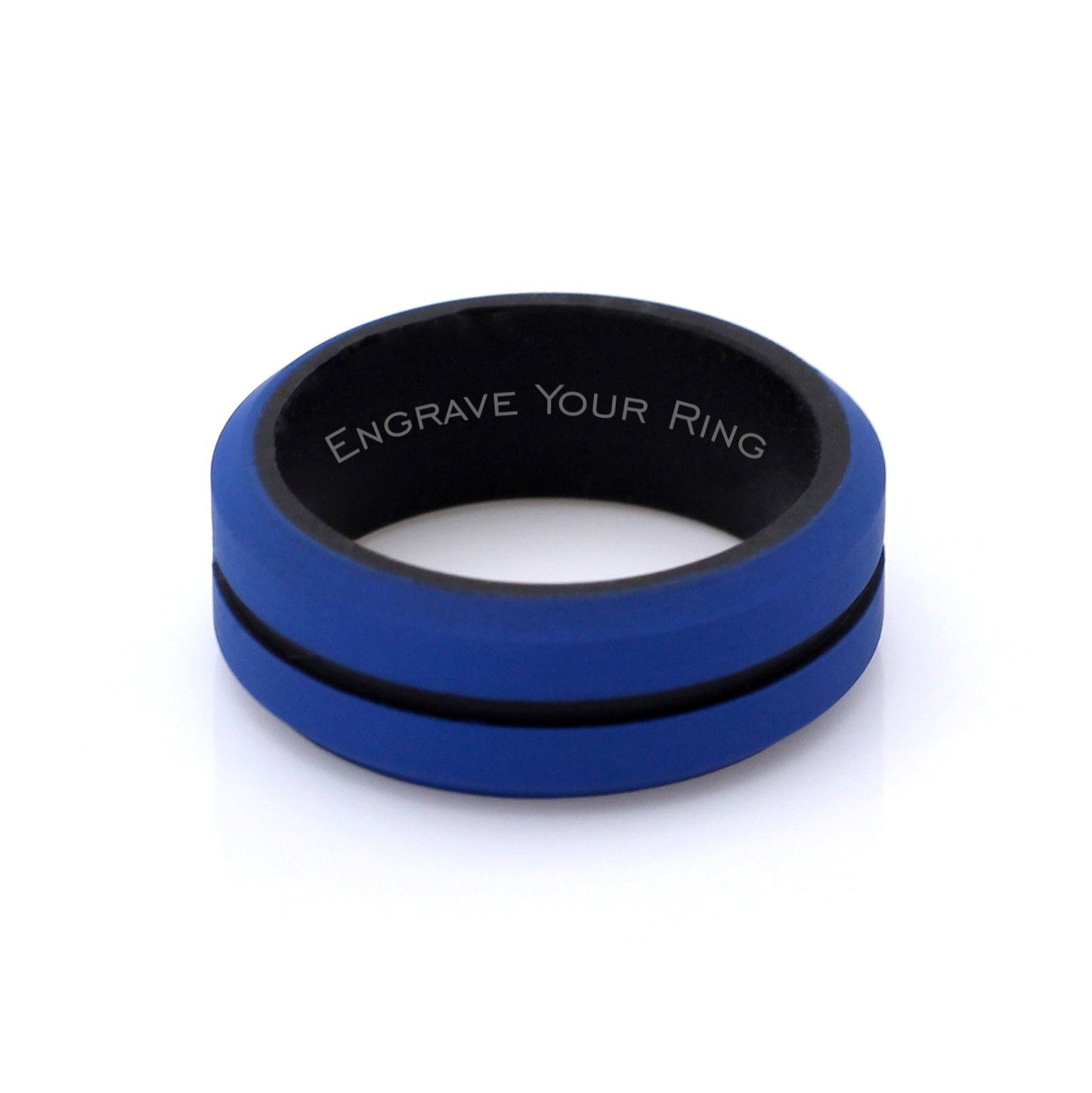 Blue Grooved Silicone Band