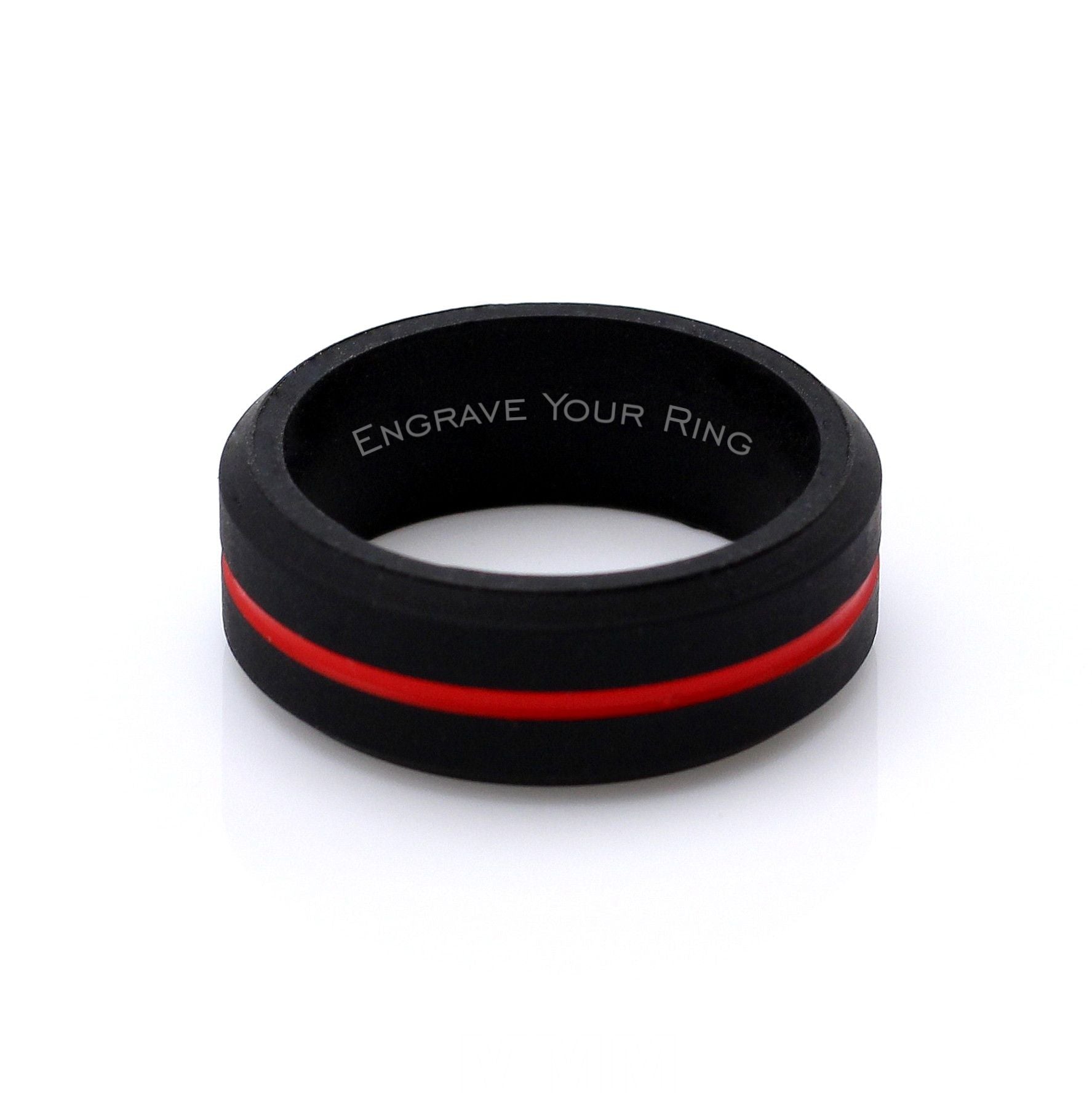 Red Grooved Silicone Band