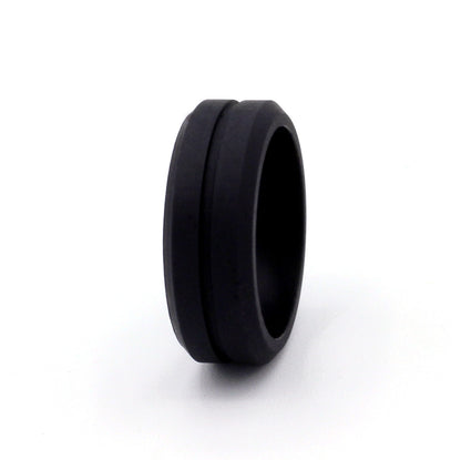 Mens Grooved Silicone Rings 