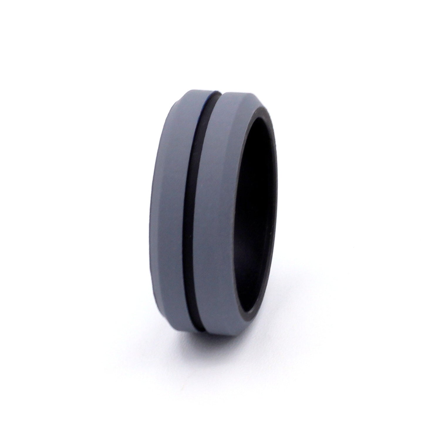 Mens Grooved Silicone Rings 