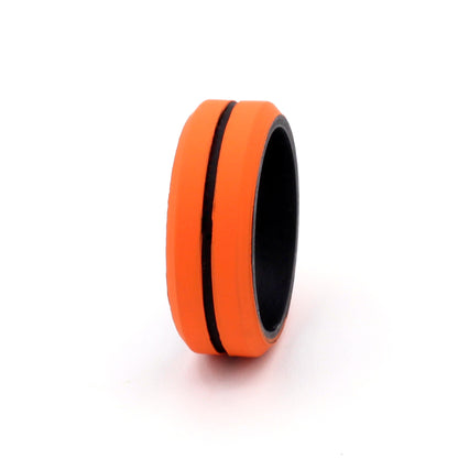 Orannge Grooved Silicone Band