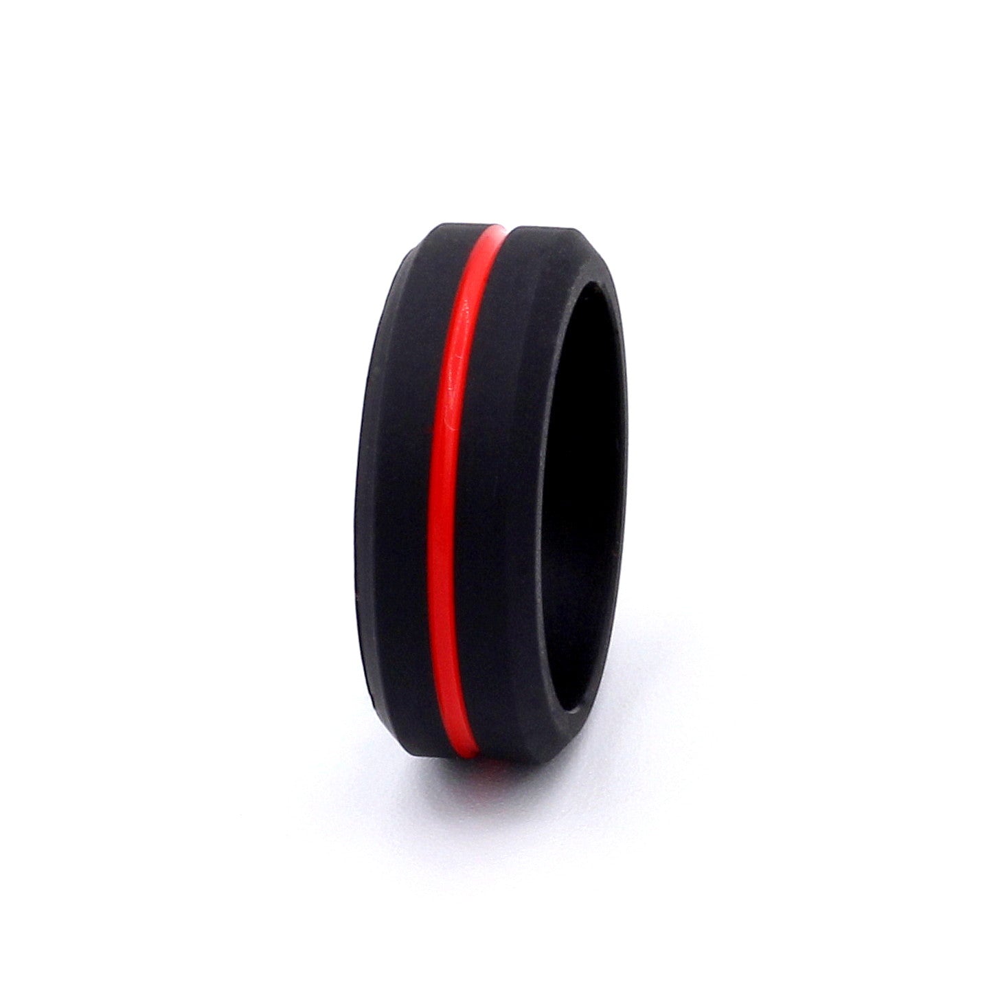 Red Grooved Silicone Band