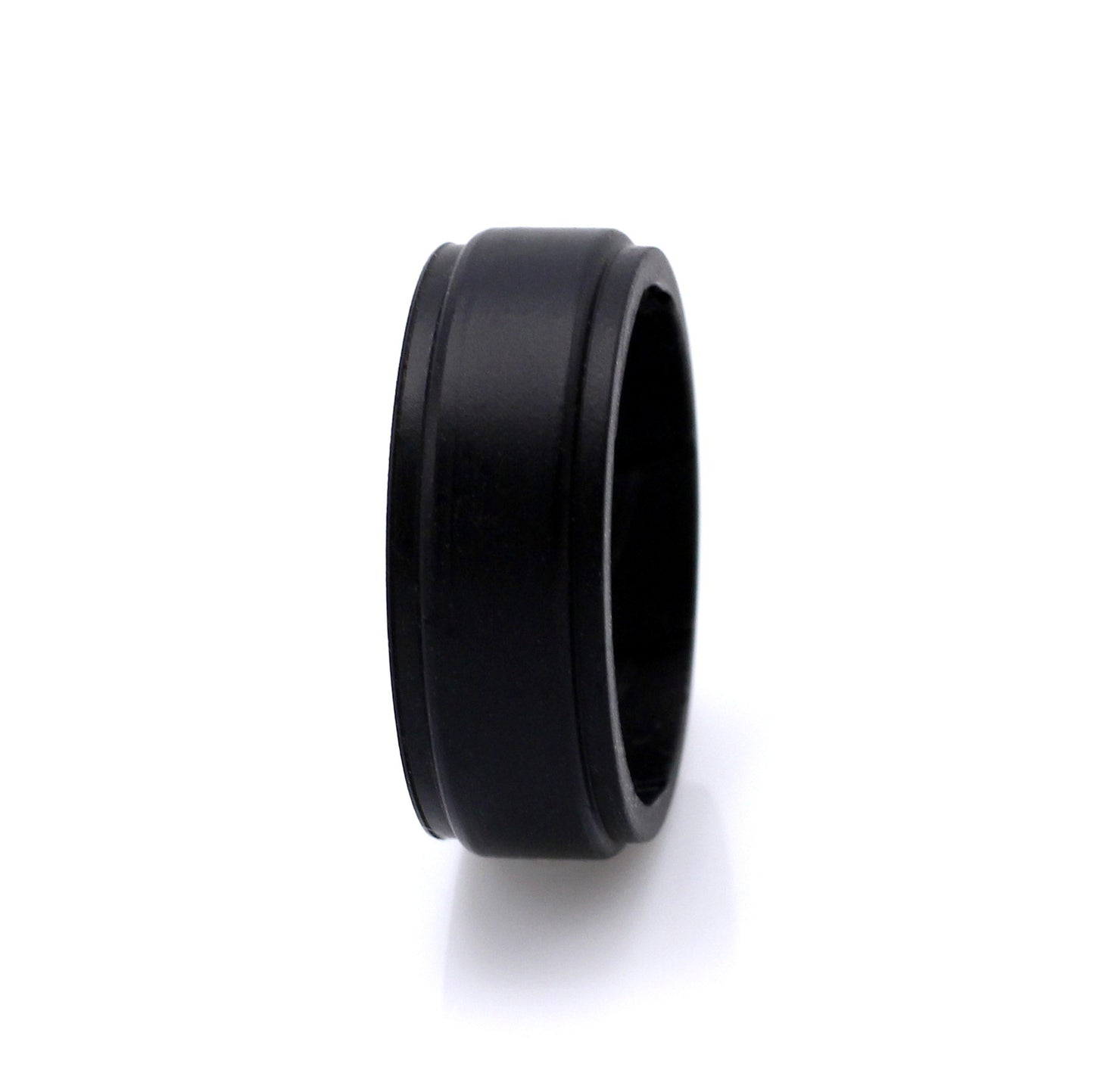 Melbourne Ring BLACK Mens Breathable Silicone Band 8mm