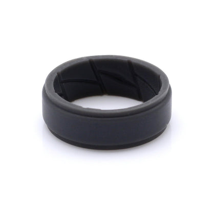 Melbourne Ring GREY Mens Breathable Silicone Band 8mm