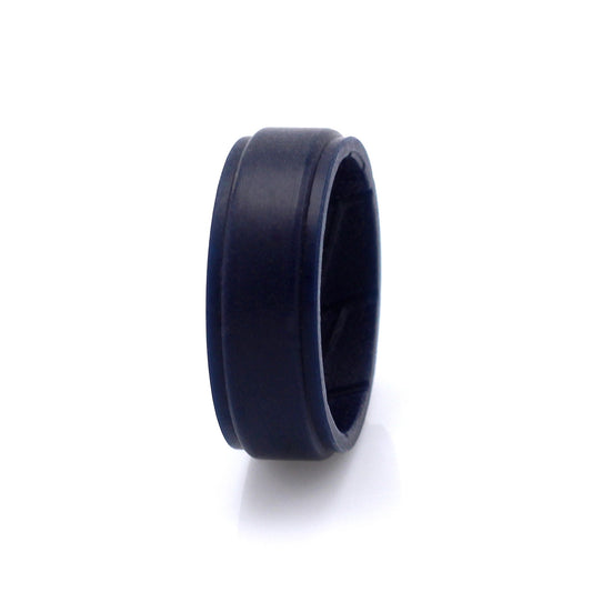 Melbourne Ring NAVY Mens Breathable Silicone Band 8mm