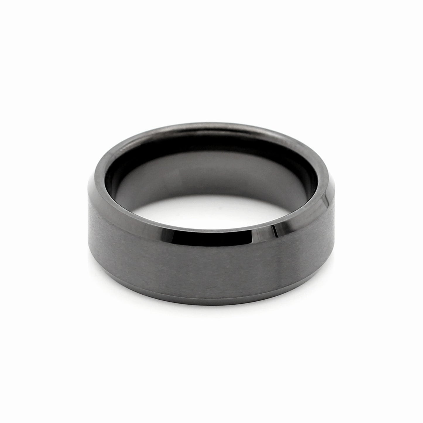 Singapore 8mm Tungsten Carbide Ring Dark Grey