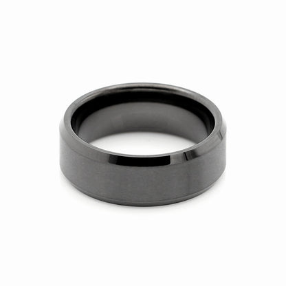 Singapore 8mm Tungsten Carbide Ring Dark Grey