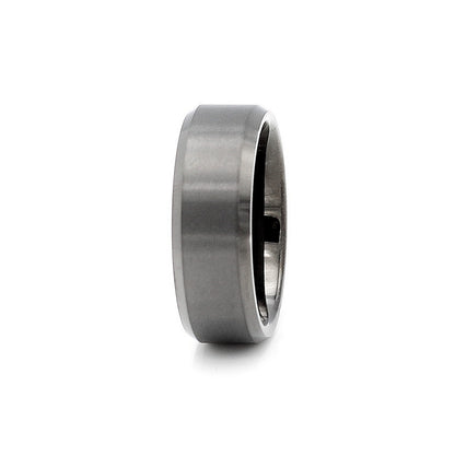 Singapore 8mm Tungsten Carbide Ring Dark Grey