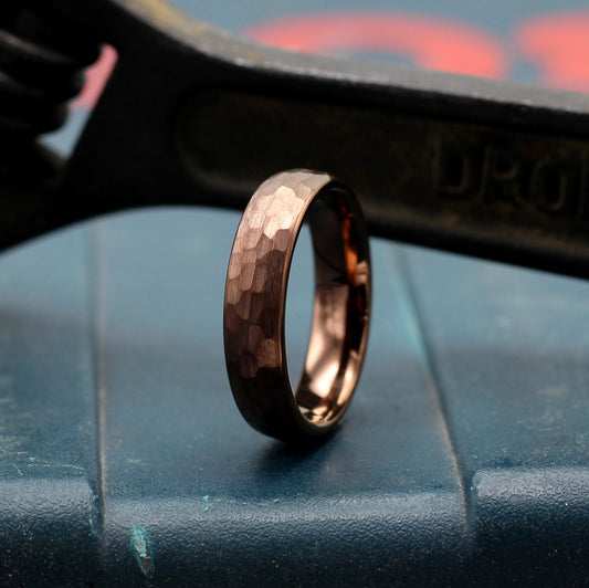 Bronze hammer detail ring tungsten South Africa